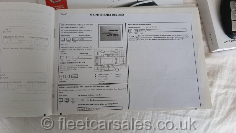 nissan leaf service record